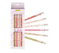 ONLINE Barbie Pencils with Eraser, Set of 6, Set with Different Designs, Durable & Robust, Perfect for School, Pencils Children & Teenagers, Cool Pens for Girls