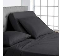 Online Bedding Linen Flex Top California King Size Bed, 600TC Egyptian Cotton 18" Deep Pocket Split Sheets for Sleep Number Bed (4 Pcs) 34" Top Split Sheet - Dark Grey