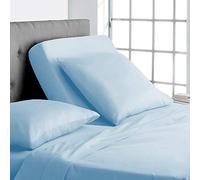 Online Bedding Linen Flex Top California King Size Bed, 600TC Egyptian Cotton 18" Deep Pocket Split Sheets for Sleep Number Bed (4 Pcs) 34" Top Split Sheet - Light Blue