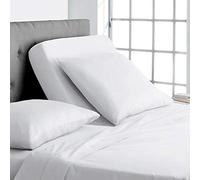 Online Bedding Linen Flex Top California King Size Bed, 600TC Egyptian Cotton 18" Deep Pocket Split Sheets for Sleep Number Bed (4 Pcs) 32" Top Split Sheet - White
