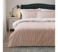 Online Bedding Luxury 100% Brushed Cotton Duvet Quilt Cover - Reversible Quilted Flannel Duvet Cover & Pillowcases Bedding Set (Red White, Single)