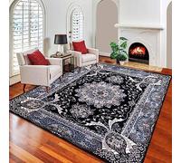 Online bedding Rada Modern Rugs Living Room Carpet Mat For Bedroom Large Area Rug Hallway Kitchen Extra Large Size (Black, 120 x 120 cm)