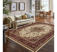 Online Bedding store Area Rugs - New luxury Beautiful modern traditional Area Rugs - Luxury Vintage Design carpet for hallway rugs (Cream, 280 * 380cm (9 ft 1 inch x 12 ft))