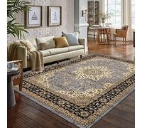 Online Bedding store Area Rugs - New luxury Beautiful modern traditional Area Rugs - Luxury Vintage Design carpet for hallway rugs (Grey, 280 * 380cm (9 ft 1 inch x 12 ft))