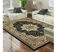 Online Bedding store Area Rugs - New luxury Beautiful modern traditional Area Rugs - Luxury Vintage Design carpet for hallway rugs (Black, 280 * 380cm (9 ft 1 inch x 12 ft))