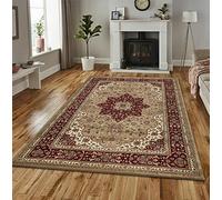 Online Bedding store Area Rugs - New luxury Beautiful modern traditional Area Rugs - Luxury Vintage Design carpet for hallway rugs (Beige, 280 * 380cm (9 ft 1 inch x 12 ft))