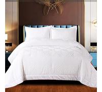 Online Beddings Store Camden bedspread Double Size, Soft Microfiber Lightweight Quilted Bedspreads Coverlet All Season Bedding Set (White, Single (195x230cm))