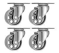 Online Best Service 4 All Steel Swivel Plate Caster Wheels Heavy Duty High-gauge Steel Gray (3.5" No brake)