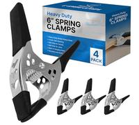 Online Best Service 4 PCS - 6" inch Spring Clamp Large Super Heavy Duty Spring Metal Black - 2.5 inch Jaw Opening