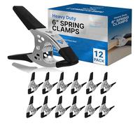 Online Best Service Lot of 12 - 153mm Spring Clamp Large Super Heavy Duty Spring Metal Black - 77mm Jaw Opening