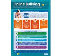 Online Bullying | Online Safety Posters | Laminated Gloss Paper measuring 850mm x 594mm (A1) | Internet Safety Class Posters | Education Charts by Daydream Education