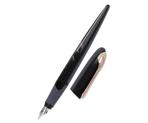 Online calligraphy fountain pen AIR black rosegold, calligraphy nib 1.4 mm, standard ink cartridges or converter, triangular shape, for fine and smooth writing, ink pen for journaling, handlettering