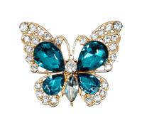 Online Charms Bling Crystal Shoe Charms for Clogs, Sparkly Diamond Gold Metal Accessories for Crocs, Stylish Gifts for Girls & Women UK, Turquoise Butterfly 275