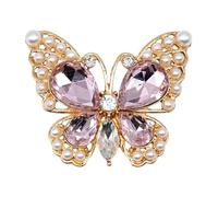 Online Charms Bling Crystal Shoe Charms for Clogs, Sparkly Diamond Gold Metal Accessories for Crocs, Stylish Gifts for Girls & Women UK, Pink butterfly 276