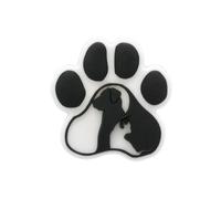 Online Charms Dog Breed Shoe Charms, Pug, Boxer, Paw Print Accessories for Clogs & Crocs, Cute Pet Lover Gifts, Paw Print B & W 14