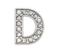 Online Charms Letter Shoe Charms, Bling Crystal Diamond Sparkly Metal Alphabet for Clogs, Crocs, Gifts, GB UK, Silver D 469