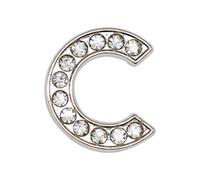 Online Charms Letter Shoe Charms, Bling Crystal Diamond Sparkly Metal Alphabet for Clogs, Crocs, Gifts, GB UK, Silver C 468
