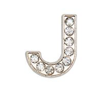 Online Charms Letter Shoe Charms, Bling Crystal Diamond Sparkly Metal Alphabet for Clogs, Crocs, Gifts, GB UK, Silver J 475