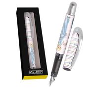 Online College Fountain Pen Malibu M Nib I Barbie Motif Fountain Pen for Right-Handed Users, Nickel-Free Clip I Allergy Friendly Ergonomic Fountain Pen Including Blue Ink Cartridge I Made in Germany