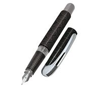 Online College ink pen Black Style ergonomic fountain pen for school/college solid medium nib, soft grip part for standard ink cartridges refillable │ideal for beginners, pupils & students