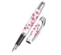 ONLINE College ink pen Blossom │ ergonomic fountain pen │ solid medium nib, soft grip part │ for standard ink cartridges │ refillable│ideal for beginners, pupils & students, Cherry Blossom