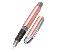 Online College ink pen Metallic Rose │ ergonomic fountain pen for school/college │ solid medium nib, soft grip part │ for standard ink cartridges │ refillable│ideal for beginners, pupils & students
