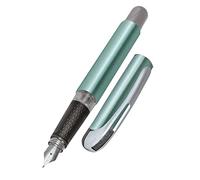 Online College ink pen Turquoise │ ergonomic fountain pen for school/college │ solid medium nib, soft grip part │ for standard ink cartridges │ refillable│ideal for beginners, pupils & students