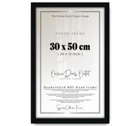 Online Deals | MDF Picture Frame (30 x 50 CM) (50 x 30 cm) for Limited Edition Art Prints & Typography, Elegant MDF Finish, Vertical & Horizontal Hooks [ Black ]
