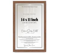 Online Deals | MDF Picture Frame (35.56 x 27.94 CM) 27.94 cm x 35.56 cm for Art Displays, Presentations & Exhibition Pieces, MDF Build, Wall Hanging Hooks [ Walnut ]