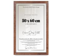 Online Deals | MDF Picture Frame (50 x 60 CM) 500 x 600 mm for Botanical Art, Floral Wall Prints & Vintage Nature Art, Sturdy MDF Finish, Vertical & Horizontal Hanging [ Rustic ]