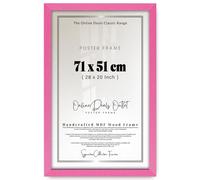 Online Deals | MDF Picture Frame (71 x 51 CM) 2' 4" x 1' 8" for Exhibition Galleries, Studio Displays & Award Frames, Premium MDF Wood, Easy Wall Mounting Hooks [ Pink ]