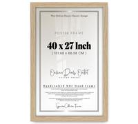 Online Deals | MDF Poster Frame (101.60 x 68.58 CM) 68.58 cm x 101.60 cm for Posters, Digital & Album Covers, Sturdy MDF Build, Horizontal & Vertical Hanging Hooks [ Oak ]