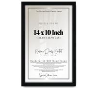 Online Deals | MDF Poster Frame (35.56 x 25.40 CM) No Mount Included for Travel Prints, Aesthetic Wall Décor & Map Posters, Elegant MDF Build, Secure Mounting Hooks [ Black ]