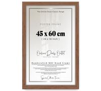 Online Deals | MDF Poster Frame (45 x 60 CM) 18" x 24" for Fashion Sketches, Abstract & Pop Art, Premium MDF Wood, Secure Hanging Hooks [ Walnut ]