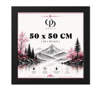 Online Deals | MDF Poster Frame (50 x 50 CM) 20x20 Inch for Artistic Portraits, Sketches & Travel Souvenirs, Sturdy MDF Build, Secure Wall Mounting Hooks [ Black ]