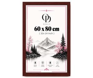Online Deals | MDF Poster Frame (60 x 80 CM) Rectangle for Home Gallery, Historical Prints & Artwork, Sturdy MDF Finish, Comes with Secure Hanging Hooks [ Mahogany ]