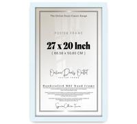 Online Deals | MDF Poster Frame (68.58 x 50.80 CM) 50.8 cm x 68.58 cm for Retro Travel Prints, Vintage Maps & Charts, MDF Wood, Easy Wall Hanging [ White ]