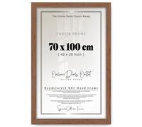 Online Deals | MDF Poster Frame (70 x 100 CM) 100 cm x 70 cm for Retro Travel Prints, Vintage Maps & Charts, MDF Wood, Easy Wall Hanging [ Walnut ]