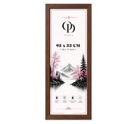 Online Deals | MDF Poster Frame (95 x 33 CM) 33 cm x 95 cm for Retro Travel Prints, Vintage Maps & Charts, MDF Wood, Easy Wall Hanging [ Walnut ]