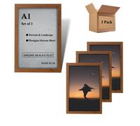 Online Deals Outlet A1 Picture Frame Set of 6, 4, 3, and 2 Document Poster Picture Frames| Wall Display Decoration for Photos, Paintings, Landscapes, Posters & Artwork (Walnut, 3)