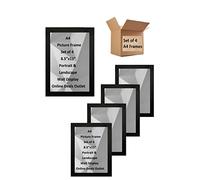 Online Deals Outlet A4 8.5x11 Inch Picture Frame Set of 4 Document Poster Picture Frames Wall Display Decoration for Photos, Paintings, Landscapes, Posters, Artwork(21x29.7cm) (Black)