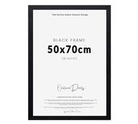 Online Deals Outlet Elevate Modern Poster Frame 50x70cm - Vintage Black Picture/Poster Frame with Wood Finish-Portrait/Landscape display Paintings, Art Galleries (Black)