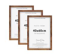 Online Deals Outlet Pack of 3 40 x 60 cm Eton Wood Poster Frames Ideal For Living Room, Wall Galleries, & Wall Hanging Mount Picture With Styrene Shatterproof Sheets. (Rustic)