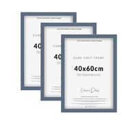 Online Deals Outlet Pack of 3 40 x 60 cm Eton Wood Poster Frames Ideal For Living Room, Wall Galleries, & Wall Hanging Mount Picture With Styrene Shatterproof Sheets. (Dark Grey)