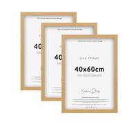 Online Deals Outlet Pack of 3 40 x 60 cm Eton Wood Poster Frames Ideal For Living Room, Wall Galleries, & Wall Hanging Mount Picture With Styrene Shatterproof Sheets. (Oak)