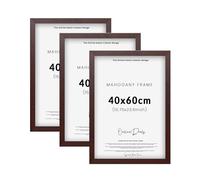 Online Deals Outlet Pack of 3 40 x 60 cm Eton Wood Poster Frames Ideal For Living Room, Wall Galleries, & Wall Hanging Mount Picture With Styrene Shatterproof Sheets. (Mahogany)