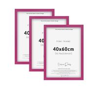 Online Deals Outlet Pack of 3 40 x 60 cm Eton Wood Poster Frames Ideal For Living Room, Wall Galleries, & Wall Hanging Mount Picture With Styrene Shatterproof Sheets. (Pink)