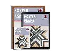 Online Deals Outlet Poster 45 x 45 cm Display Frame Rustic MDF Wood Picture Photo Frame - UV Acrylic Front, Sturdy Board Backing, & Both Ways Hanging Hardware Included