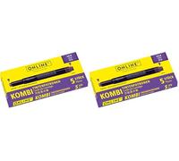 Online Double-Sided Pen Ink cartridges, Universal Pen Refills, Compatible with All Common Fountain pens, Even Lamy pens - 5 Spare cartridges - Colour Lilac, 17143/12 (Pack of 2)