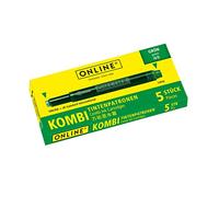Online double-sided pen ink cartridges, universal pen refills, compatible with all common fountain pens, even Lamy pens - 5 spare cartridges - colour green, 17144/12